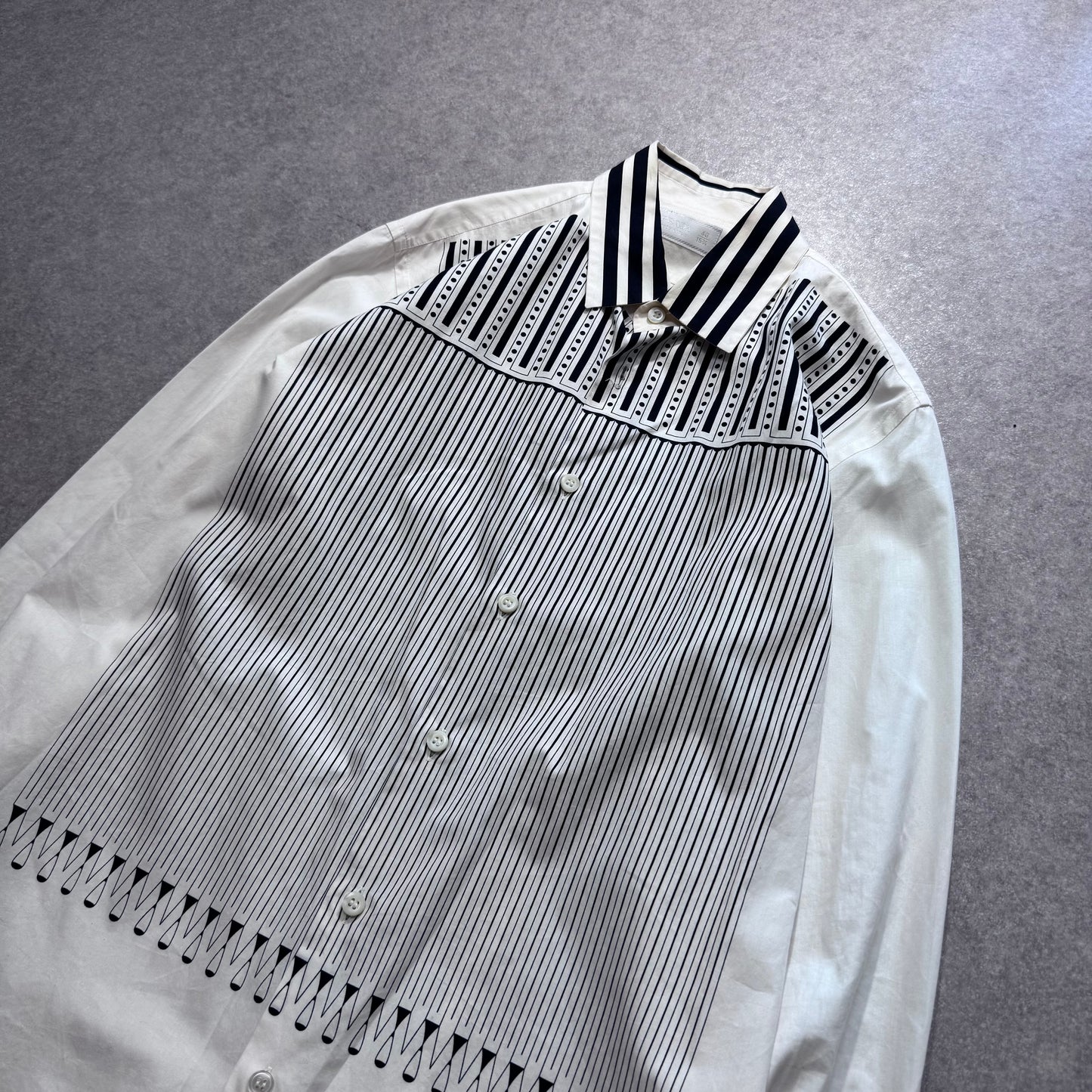 Prada White Long Sleeve Shirt (SS09) Size M