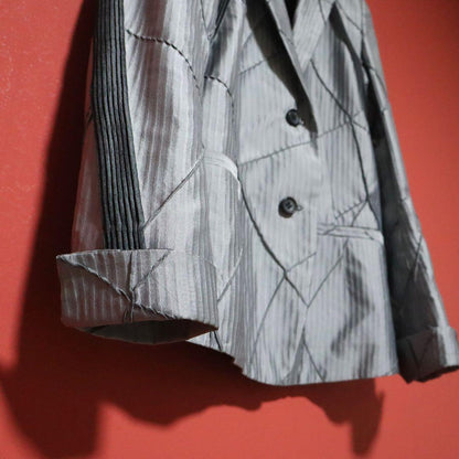 ISSEY MIYAKE 09AW A-POC Silver Quilted Blazer Size 3