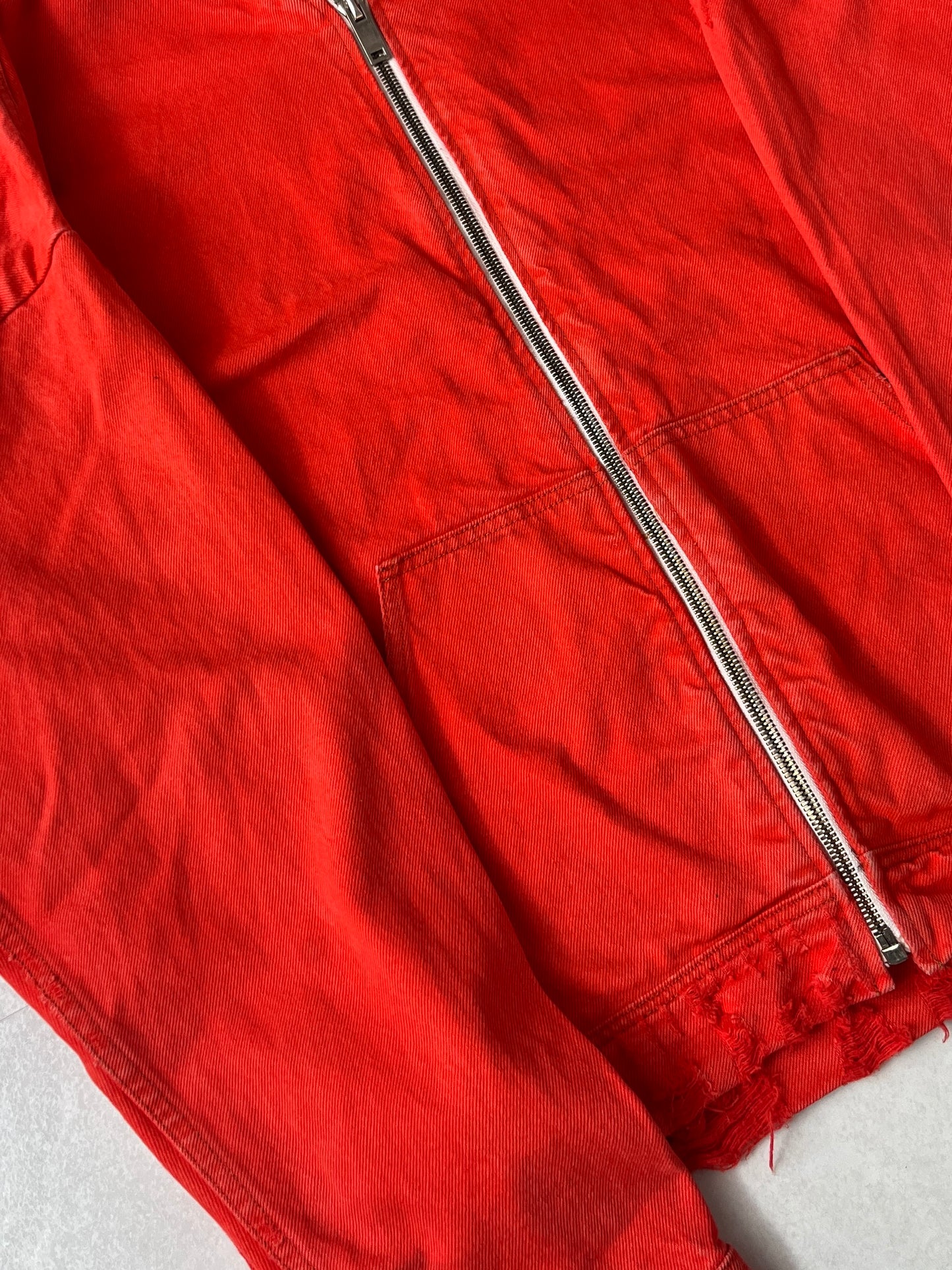 424 Red Damaged Zip Hoodie Size L