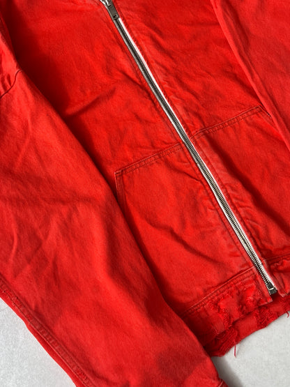 424 Red Damaged Zip Hoodie Size L