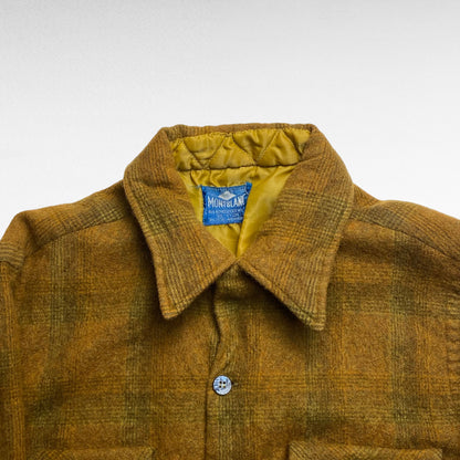 MONTBLANC 50s Open Collar Boxy Fit Wool Check Shirt Size M