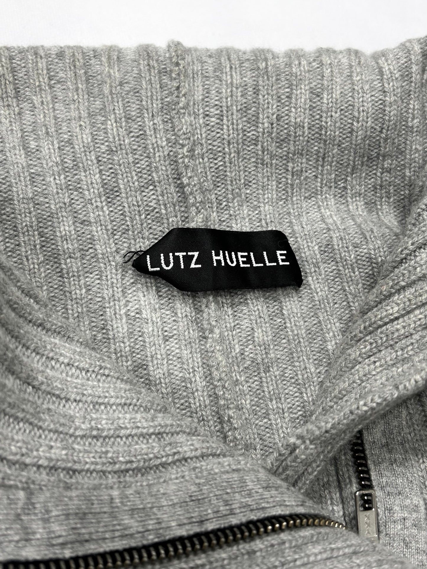 LUTZ HUELLE Asymmetry Tight Zip Knit F/W2014 Gray Size 34