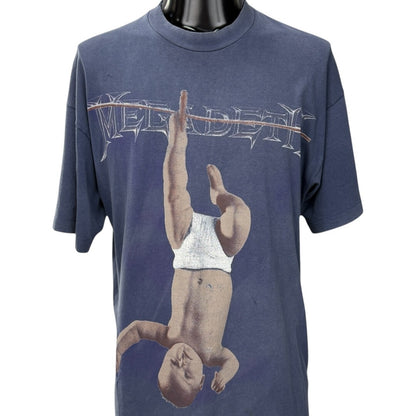 MEGADETH 90s "Youthanasia" Navy Graphic Band T-Shirt Size XL