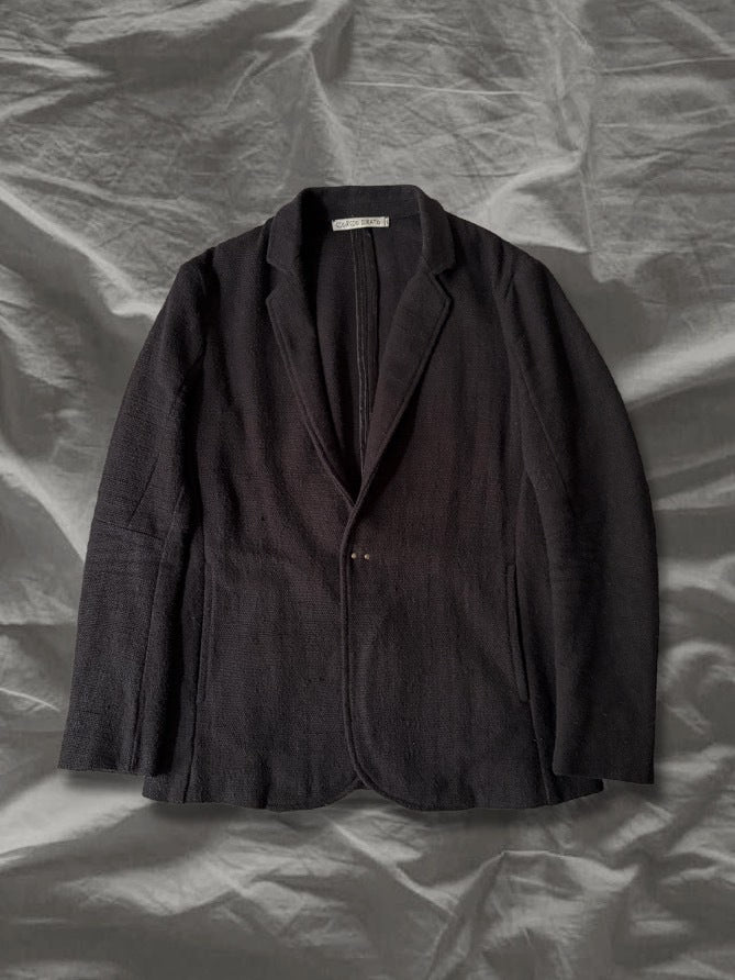 GIORGIO BRATO 2010s Artisan Cotton Blazer Black Size 48