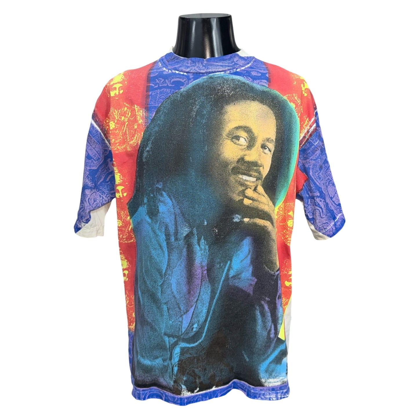 BOB MARLEY 90s Heaven Smiles Color Overprint T-Shirt Size XL