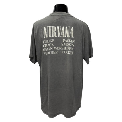 NIRVANA 90s "VESTIBULE" Faded Vintage Giant Tag T-Shirt Size XL