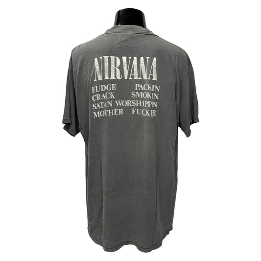 NIRVANA 90s "VESTIBULE" Faded Vintage Giant Tag T-Shirt Size XL