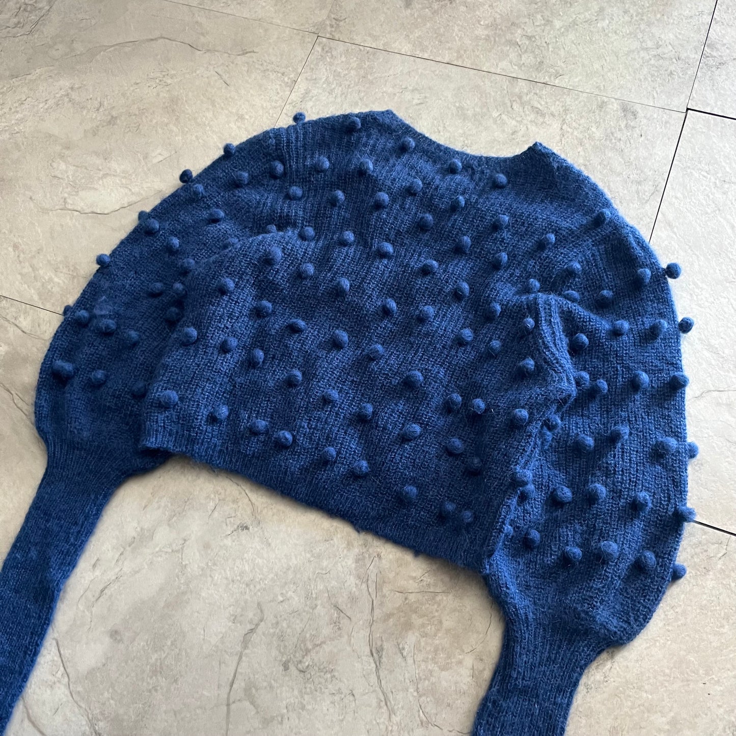 Vintage Holiday Gimmick Blue Knit Sweater Size S