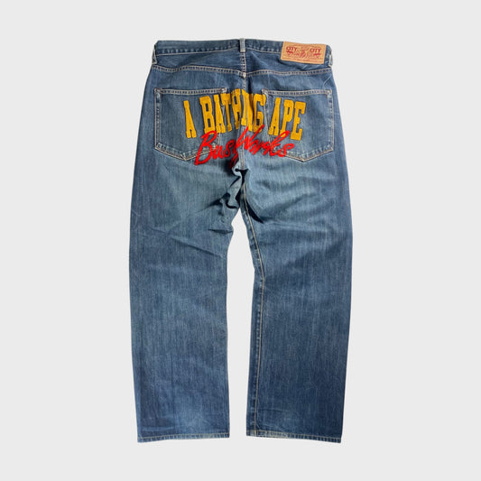 Bape A BATHING APE Wide Urahara Denim Jeans Size W34