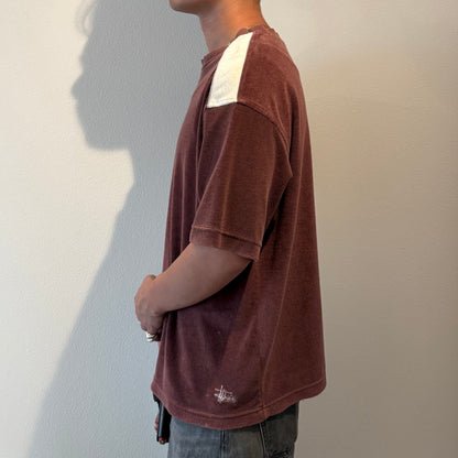 Stussy 90s short sleeve pile tee with shoulder detail Red Size L