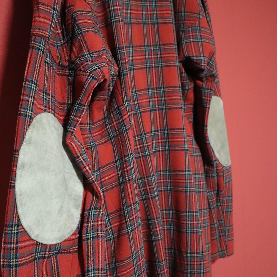 Yohji Yamamoto Red 90s Tartan Check Patch Coat Size FREE