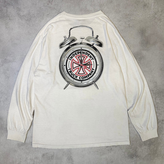 INDEPENDENT THRASHER 00s Cotton Long T-Shirt White Size L