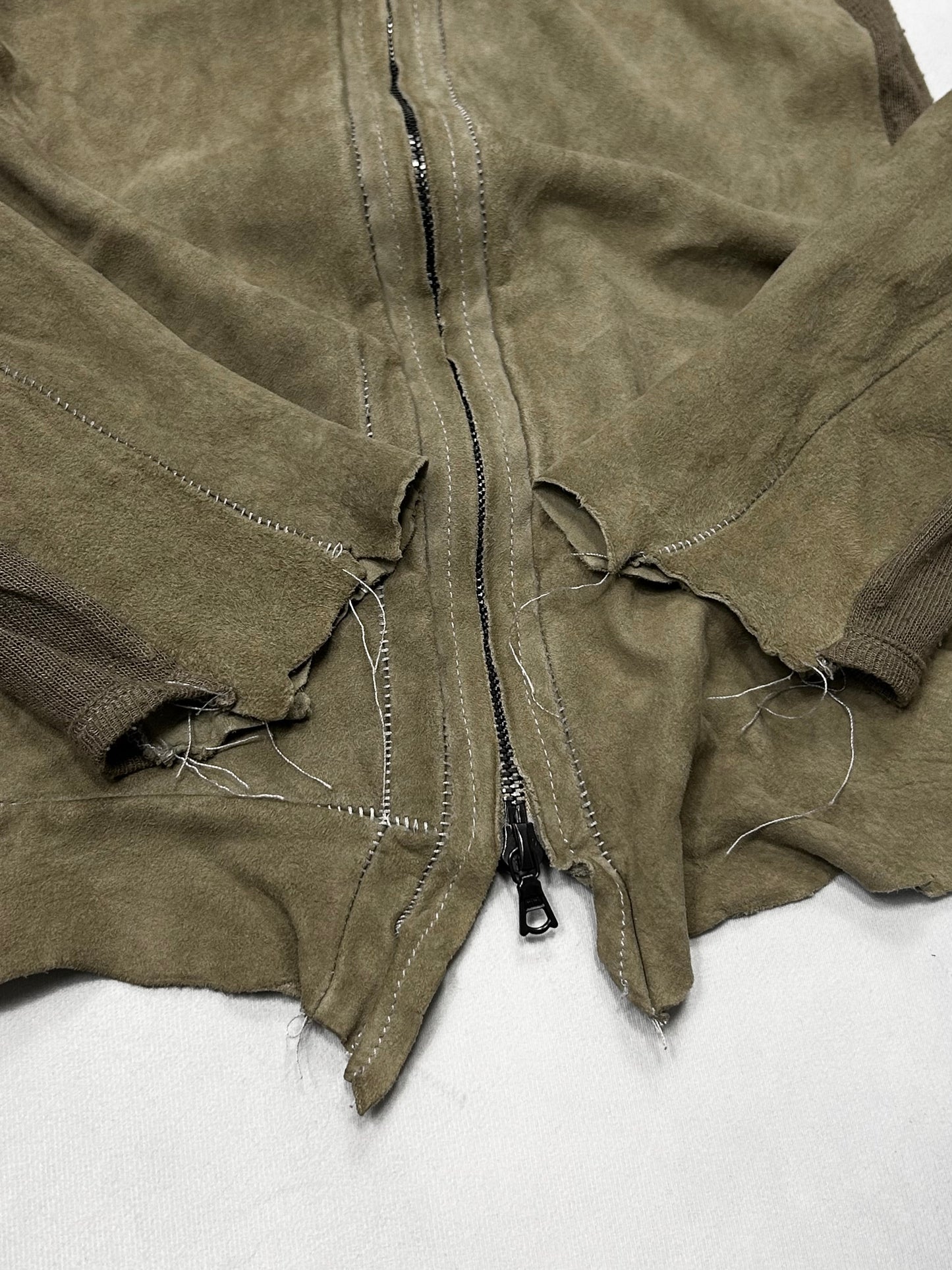 Isaac Sellam Experience Green Switching Zip Cardigan Size XS