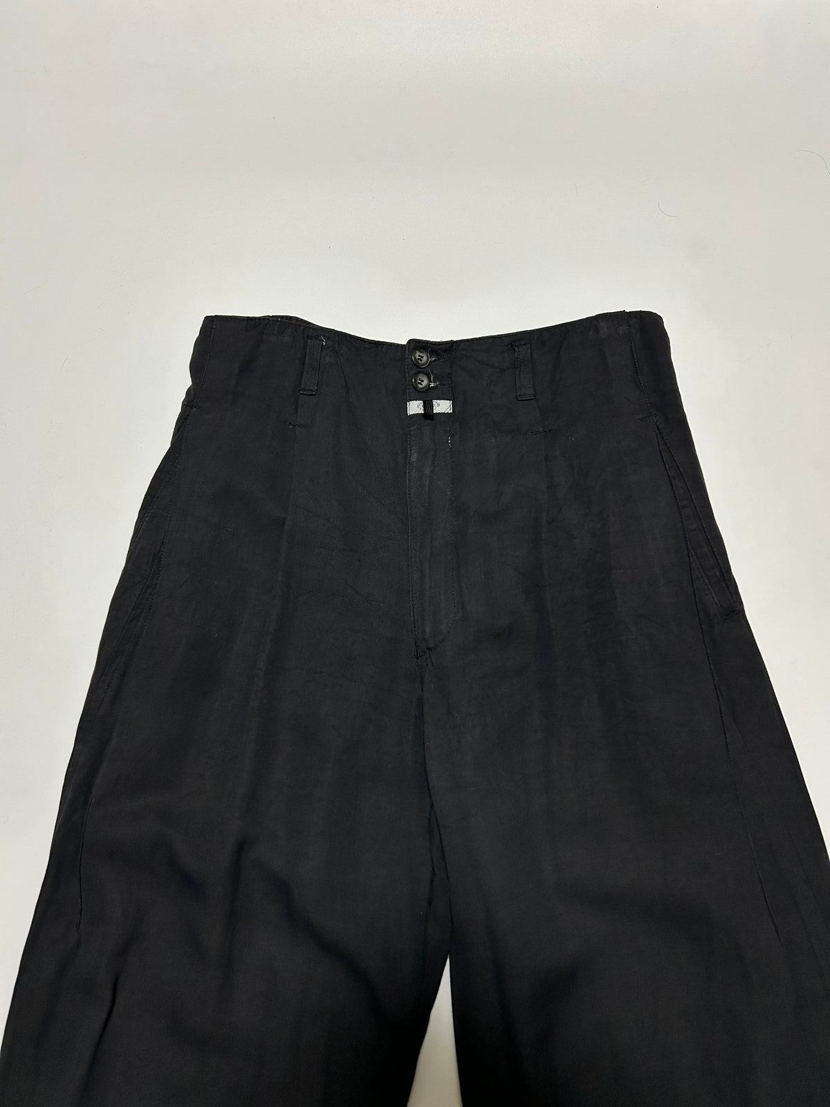 CLOSED M.F. Girbaud 80s Pleated Viscose Pants Black Size 46