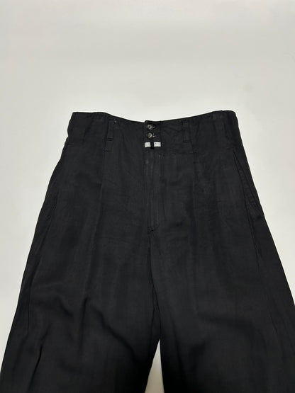 CLOSED M.F. Girbaud 80s Pleated Viscose Pants Black Size 46