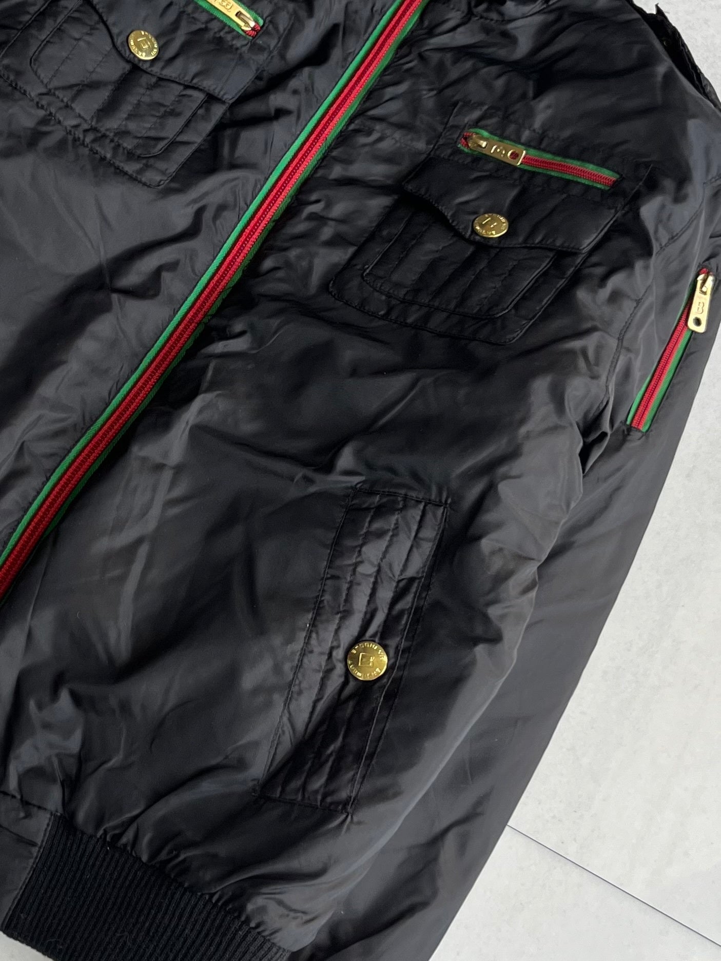 Vintage Black Unique Nylon Jacket Size L