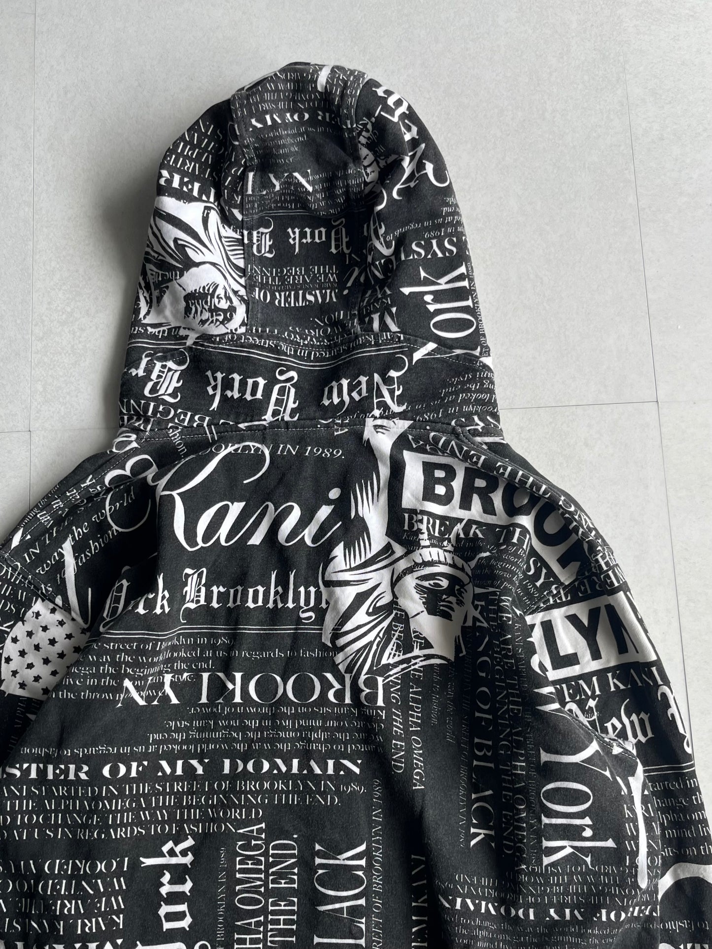 Karl Kani Black Zip Hoodie Size L