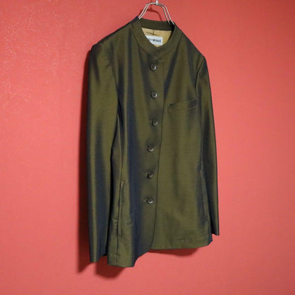 ISSEY MIYAKE 98SS Khaki Glossy Mao Collar Jacket Size M