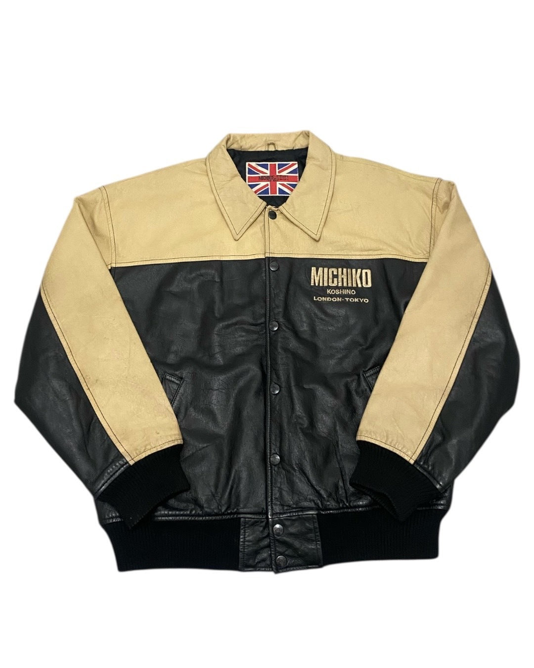 MICHIKO LONDON Vintage Two-Tone Leather Bomber