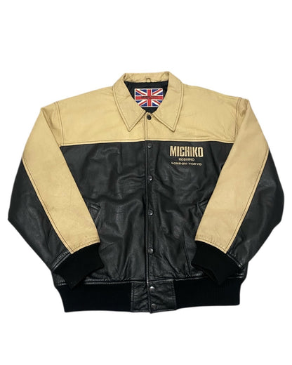 MICHIKO LONDON Vintage Two-Tone Leather Bomber