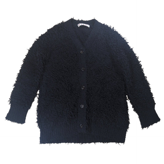 MARNI Shaggy Wool Oversized Cardigan Black Size 38