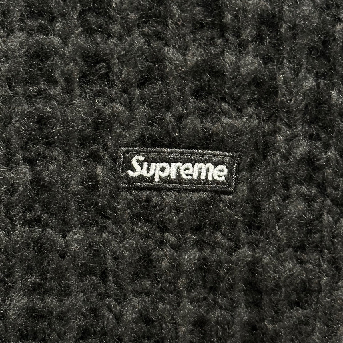 SUPREME 25AW Small Box Logo Waffle Sweater Black Size XL