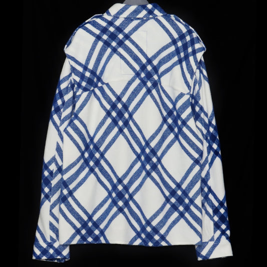 BURBERRY 23AW Check Wool Blend Overshirt Night Shirt Size L