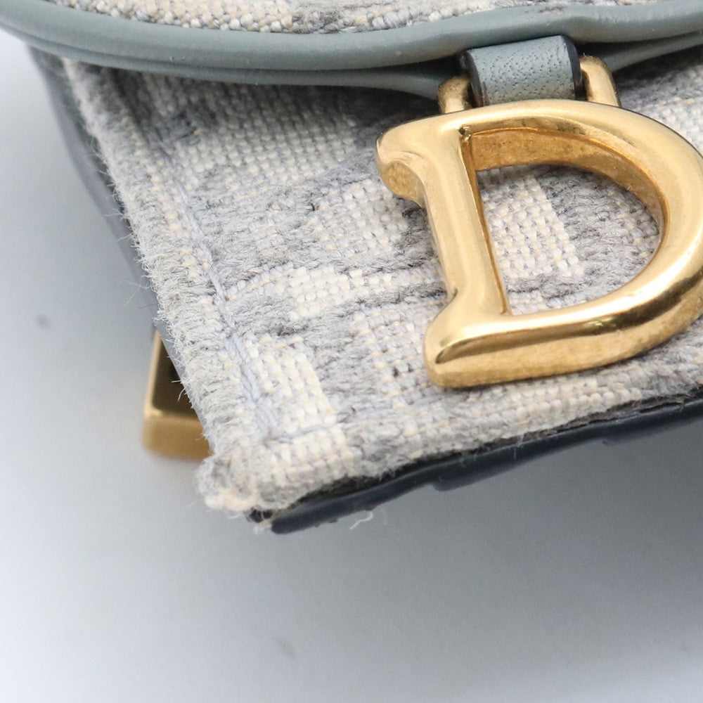DIOR SADDLE Flap Card Holder Gray Wallet Size ONE SIZE