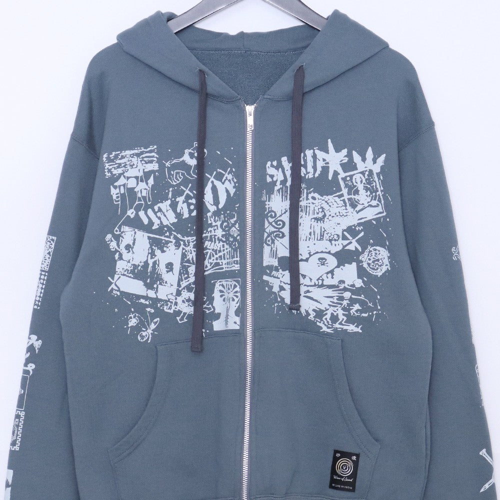 WAVE OF SAND CL PRINT FADE WAVE Zip Hoodie Blue Size M
