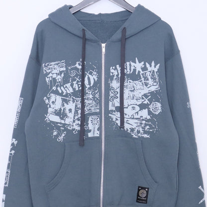 WAVE OF SAND CL PRINT FADE WAVE Zip Hoodie Blue Size M
