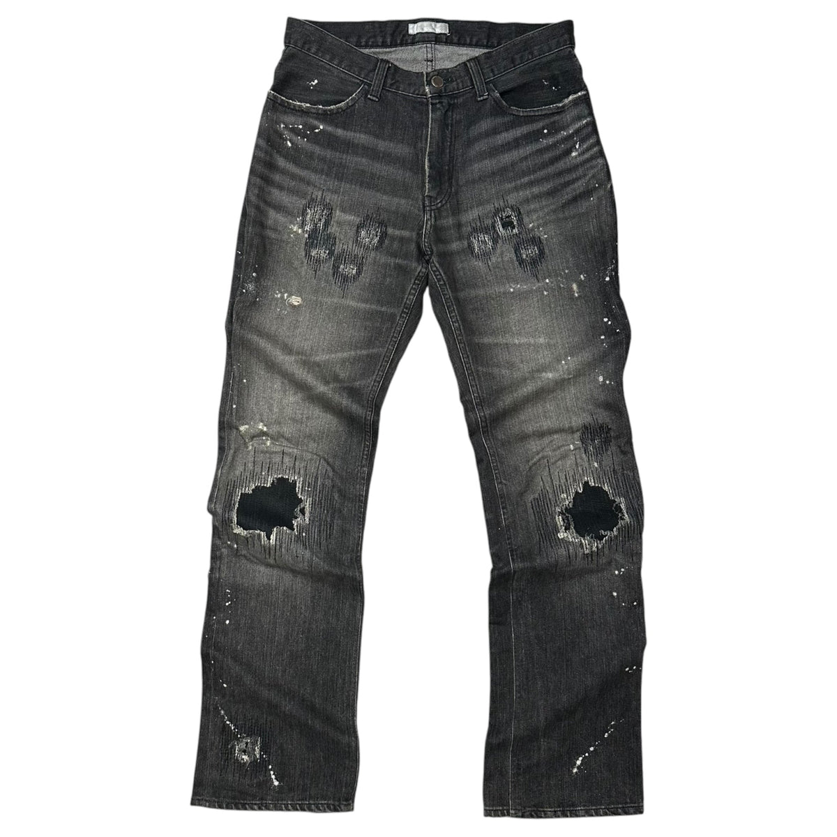 NUMBER (N)INE 01AW "STANDARDS" Grunge Jeans Black Pants Size 30
