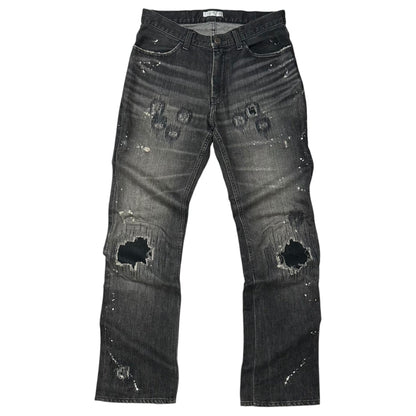 NUMBER (N)INE 01AW "STANDARDS" Grunge Jeans Black Pants Size 30
