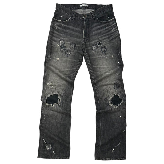 NUMBER (N)INE 01AW "STANDARDS" Grunge Jeans Black Pants Size 30