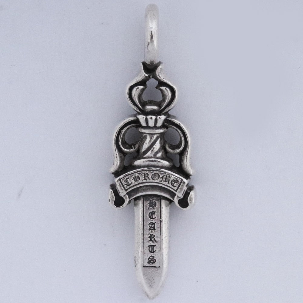 CHROME HEARTS Double Dagger Pendant Necklace Silver Size F