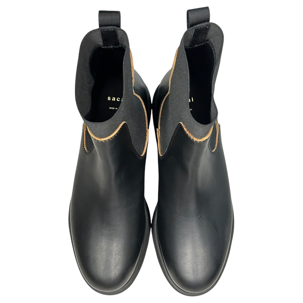 sacai Platform Side Gore Chelsea Boots Black Size EU 39