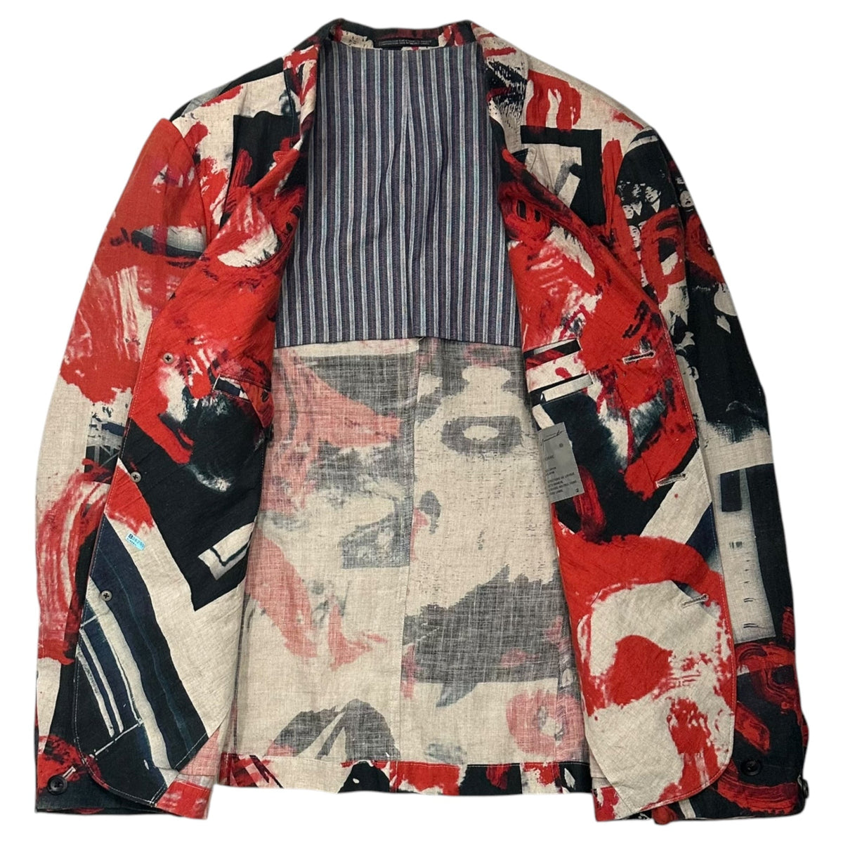 YOHJI YAMAMOTO POUR HOMME 18SS Collage Linen Jacket Size 2