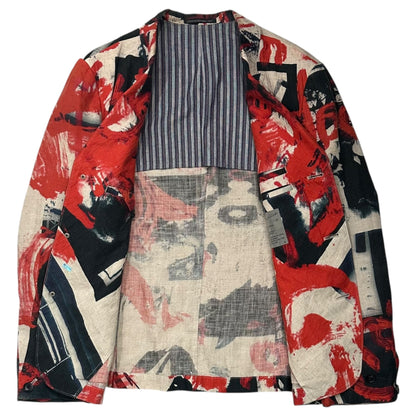 YOHJI YAMAMOTO POUR HOMME 18SS Collage Linen Jacket Size 2