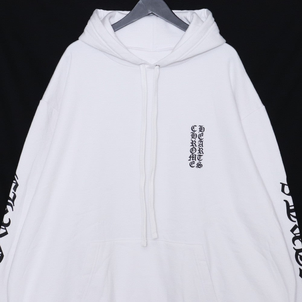 CHROME HEARTS Front Arm Logo Pullover Hoodie White Size XXL