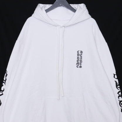 CHROME HEARTS Front Arm Logo Pullover Hoodie White Size XXL