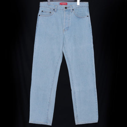 SUPREME 22AW Washed Regular Jeans Light Indigo Size 30