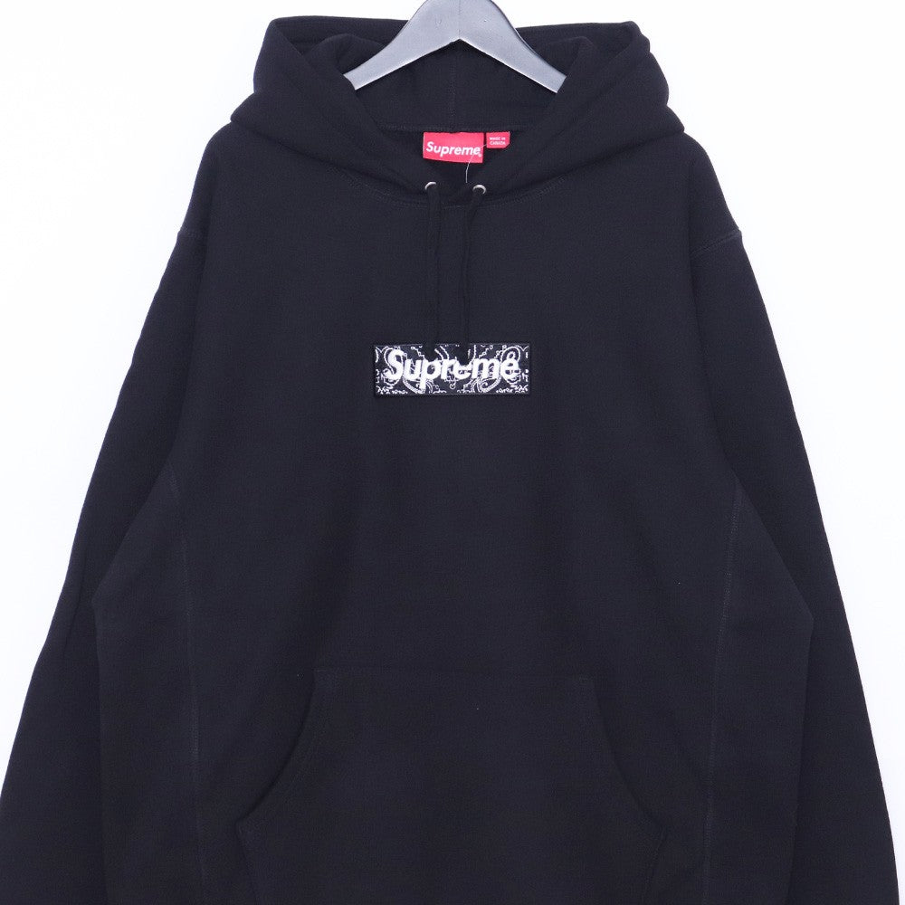 Supreme 19AW Bandana Box Logo Hoodie Black Size XL