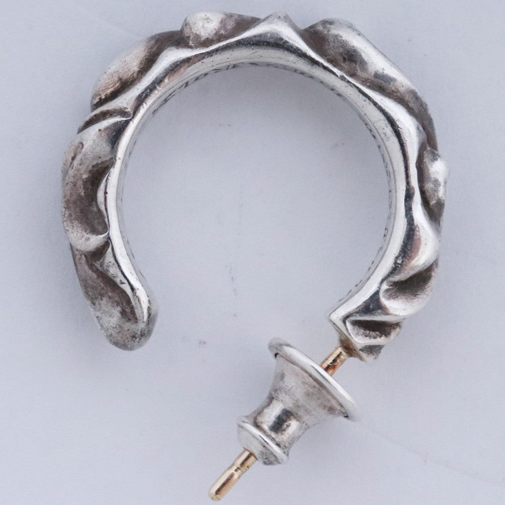 CHROME HEARTS Hoop Scroll Earring Silver Size F