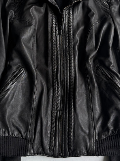DIESEL Black Vein Sheep Leather Jacket Size XS