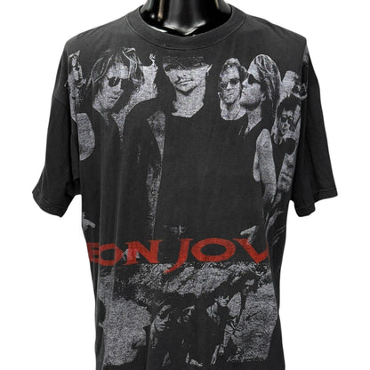 BON JOVI 90s Vintage "Keep The Faith" AOP T-Shirt Size XL