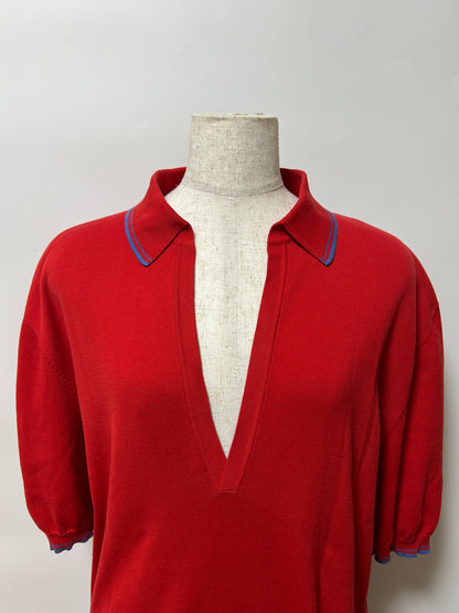 GIANNI VERSACE 1990s Red Cotton Polo Shirt