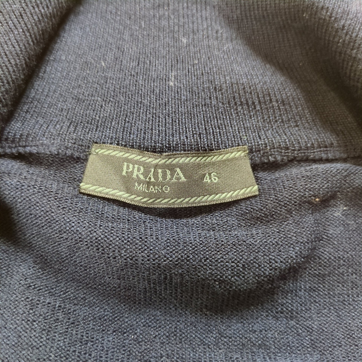 PRADA 22AW Full Zip Wool Drivers Knit Size 46