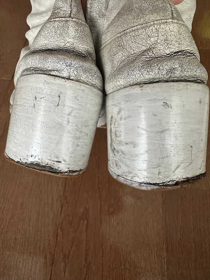 Maison Margiela Gray Painted Tabi Heel Boots