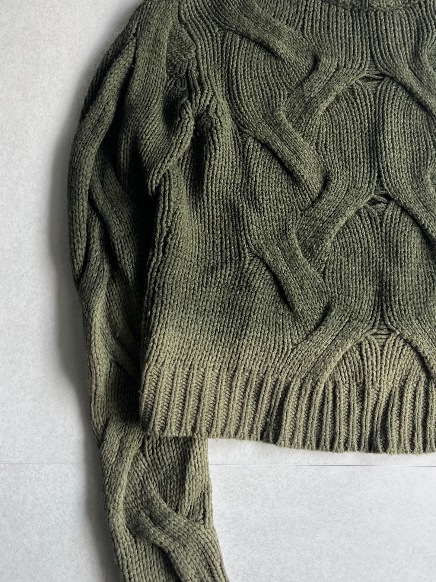 Diesel Green Acrylic Wool 3D Knit Sweater Size S