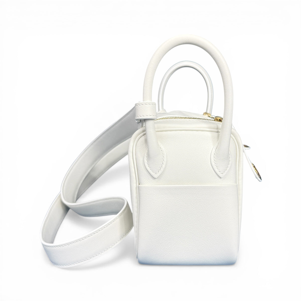 HERMES 2024 Lindy Mini New White Gold Hardware Bag