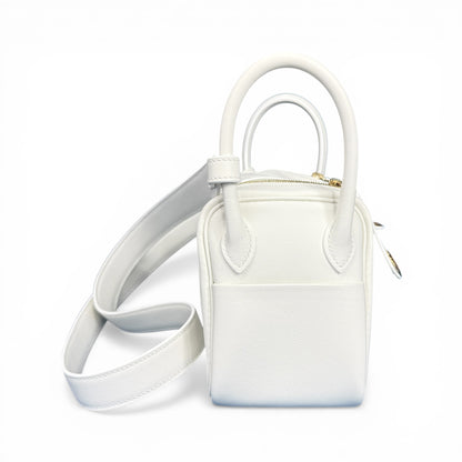HERMES 2024 Lindy Mini New White Gold Hardware Bag